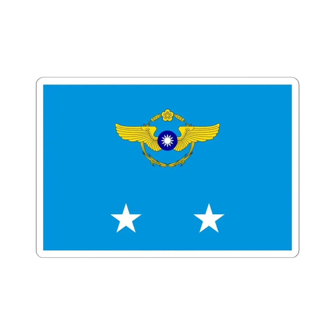 ROCAF Lieutenant Generals Flag 1962 (China) STICKER Vinyl Kiss-Cut Decal 6 Inch White - The Sticker Space