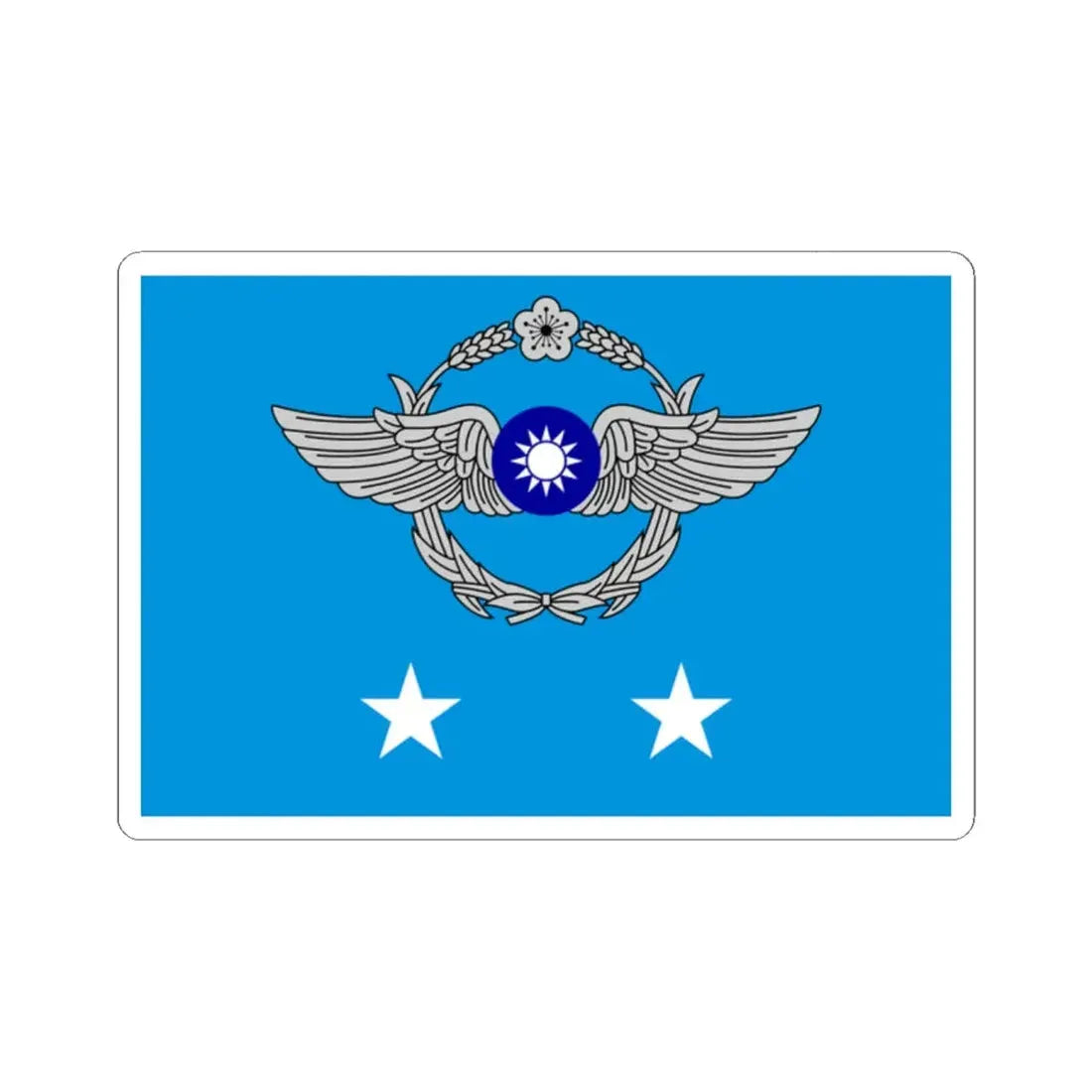 ROCAF Lieutenant Generals Flag 1981 (China) STICKER Vinyl Kiss-Cut Decal 2 Inch White - The Sticker Space