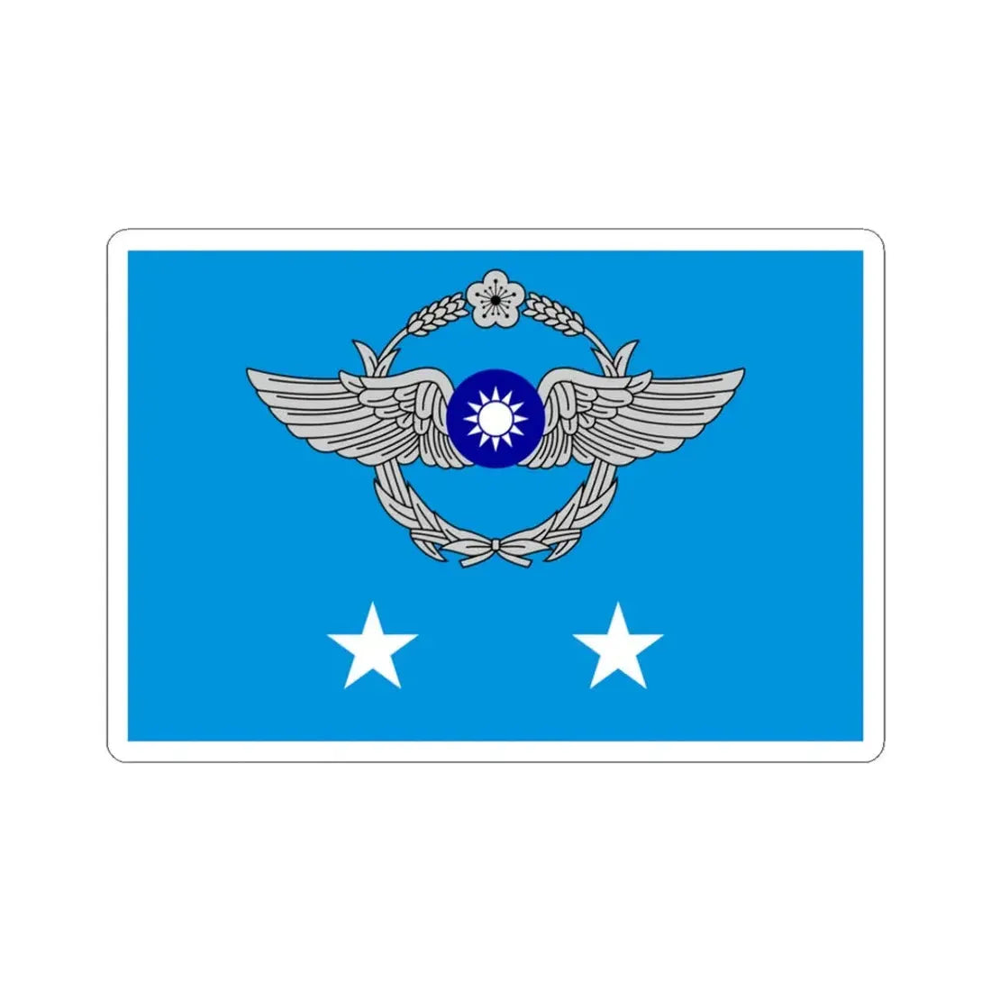 ROCAF Lieutenant Generals Flag 1981 (China) STICKER Vinyl Kiss-Cut Decal 3 Inch White - The Sticker Space
