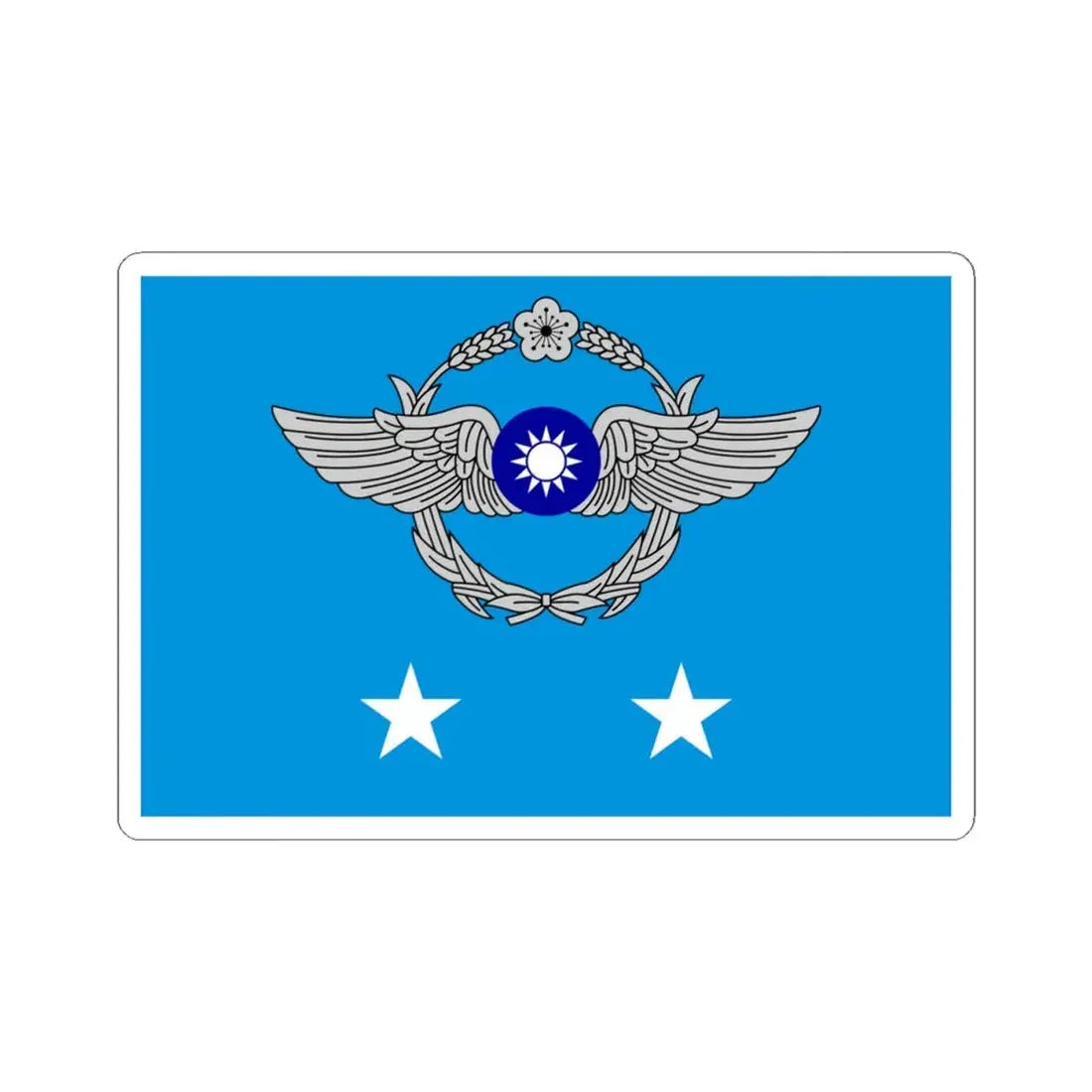 ROCAF Lieutenant Generals Flag 1981 (China) STICKER Vinyl Kiss-Cut Decal 4 Inch White - The Sticker Space