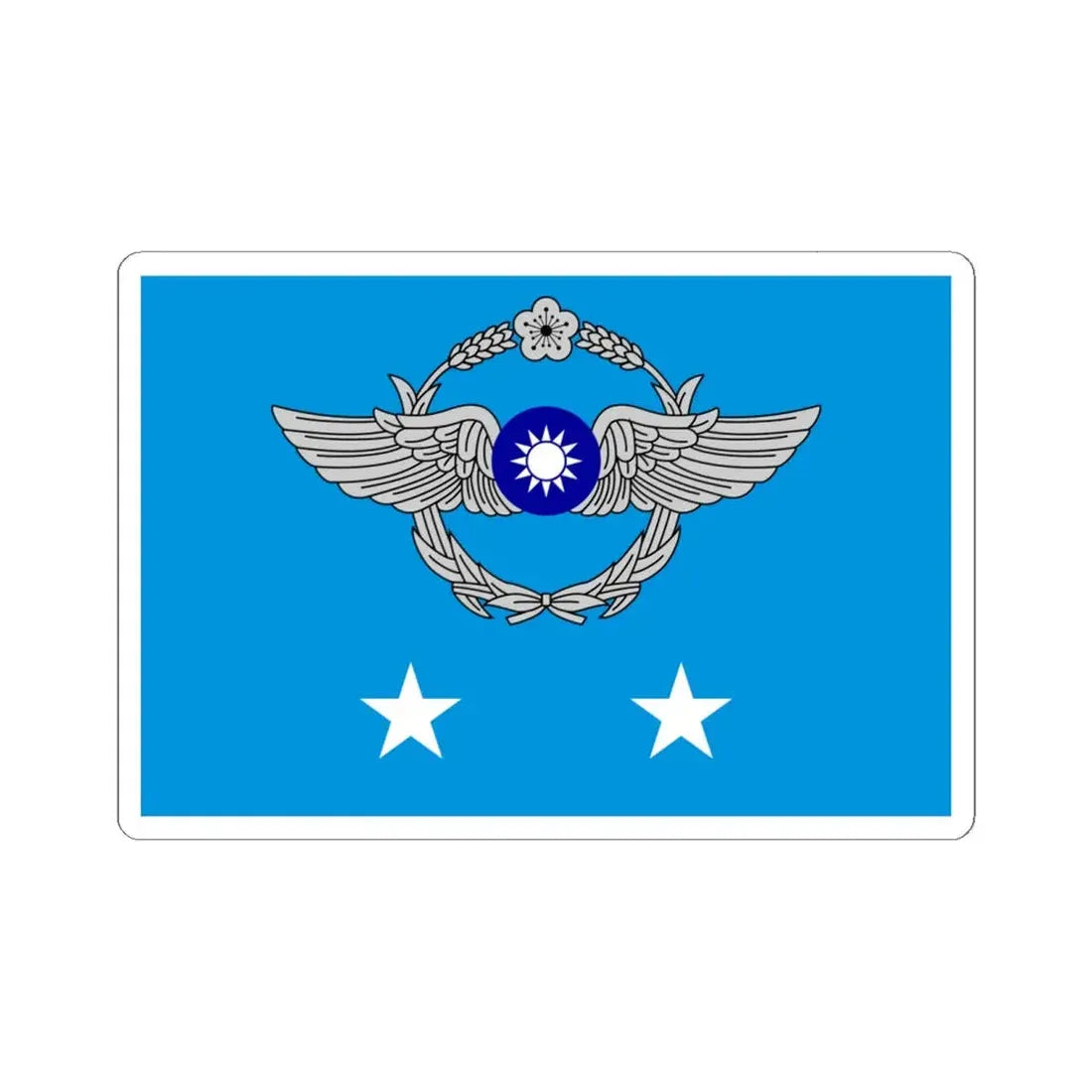 ROCAF Lieutenant Generals Flag 1981 (China) STICKER Vinyl Kiss-Cut Decal 6 Inch White - The Sticker Space