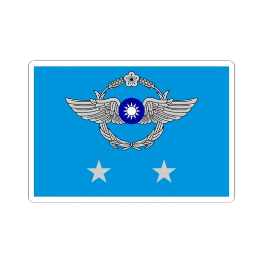 ROCAF Lieutenant Generals Flag (China) STICKER Vinyl Kiss-Cut Decal 2 Inch White - The Sticker Space