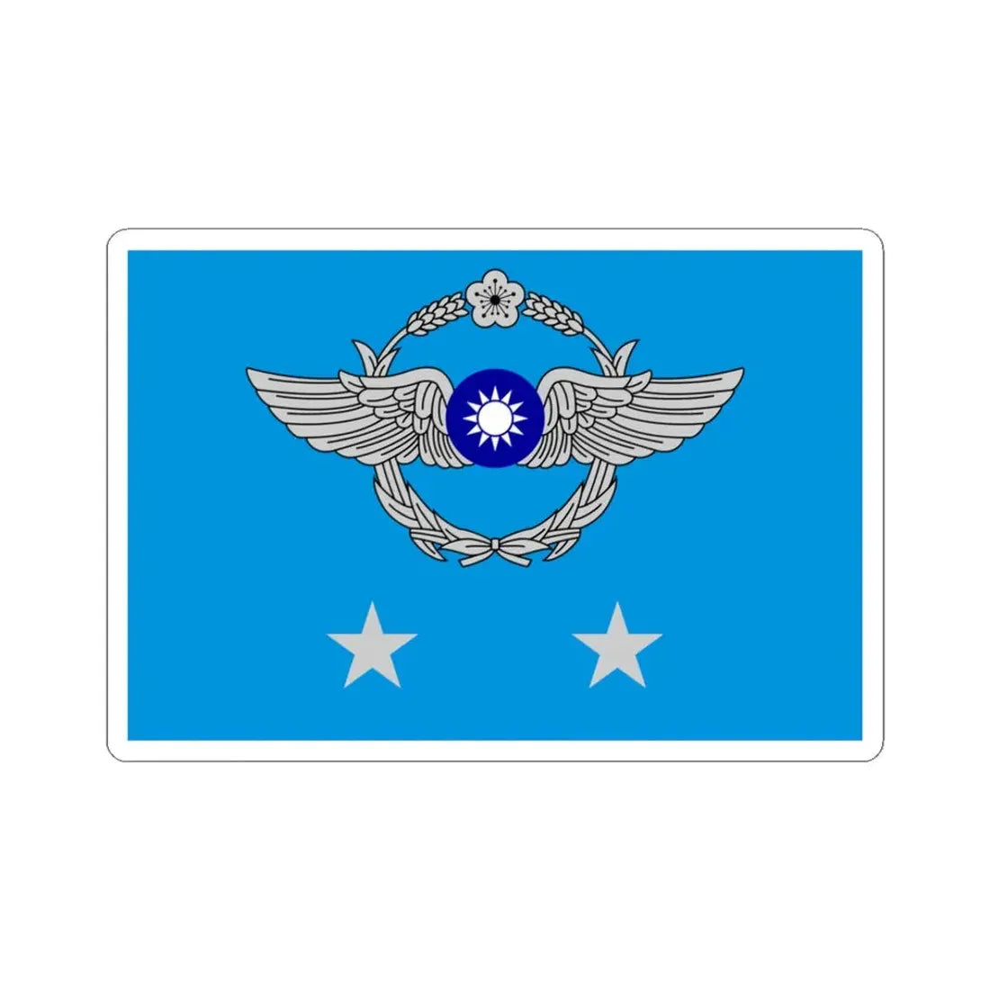ROCAF Lieutenant Generals Flag (China) STICKER Vinyl Kiss-Cut Decal 3 Inch White - The Sticker Space