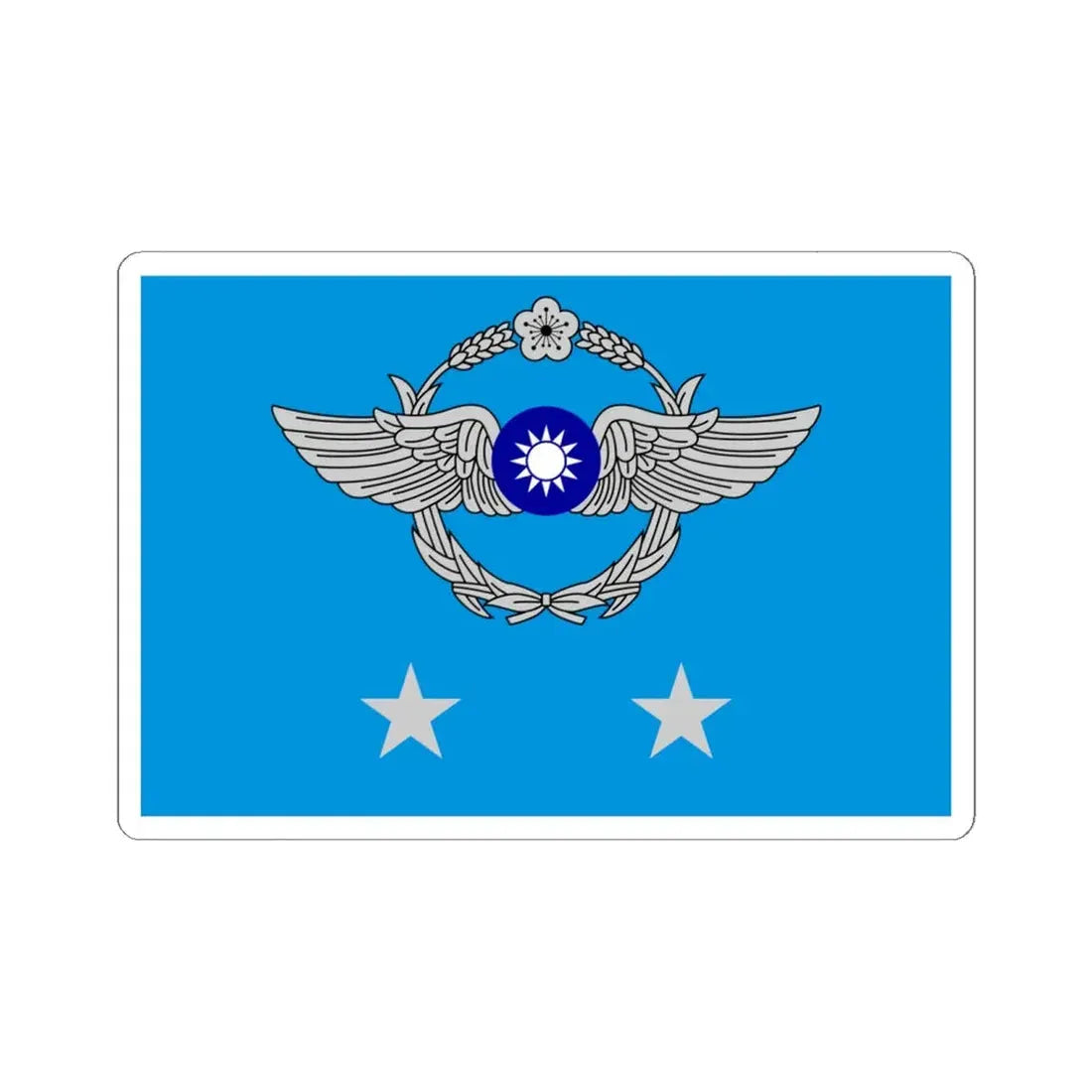 ROCAF Lieutenant Generals Flag (China) STICKER Vinyl Kiss-Cut Decal 6 Inch White - The Sticker Space