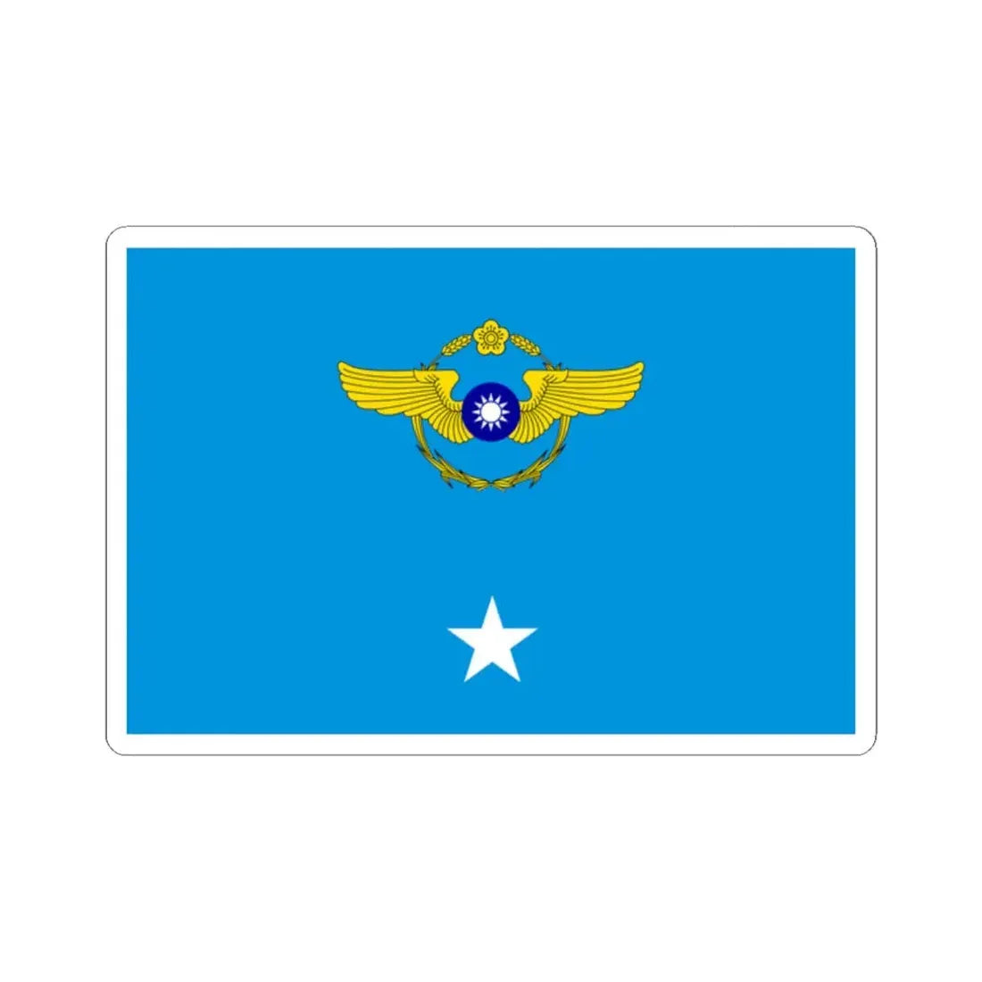 ROCAF Major Generals Flag 1962 (China) STICKER Vinyl Kiss-Cut Decal 2 Inch White - The Sticker Space