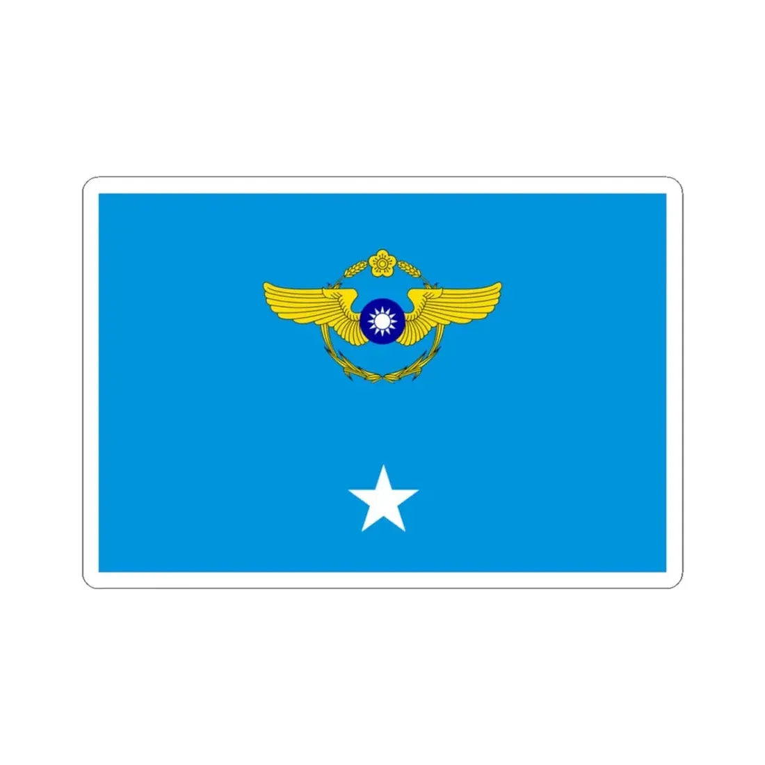 ROCAF Major Generals Flag 1962 (China) STICKER Vinyl Kiss-Cut Decal 3 Inch White - The Sticker Space