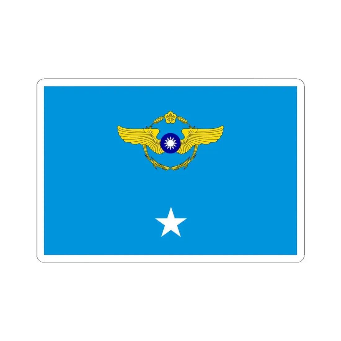 ROCAF Major Generals Flag 1962 (China) STICKER Vinyl Kiss-Cut Decal 4 Inch White - The Sticker Space