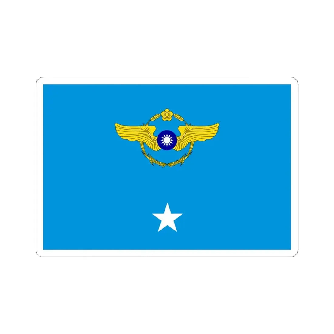 ROCAF Major Generals Flag 1962 (China) STICKER Vinyl Kiss-Cut Decal 6 Inch White - The Sticker Space