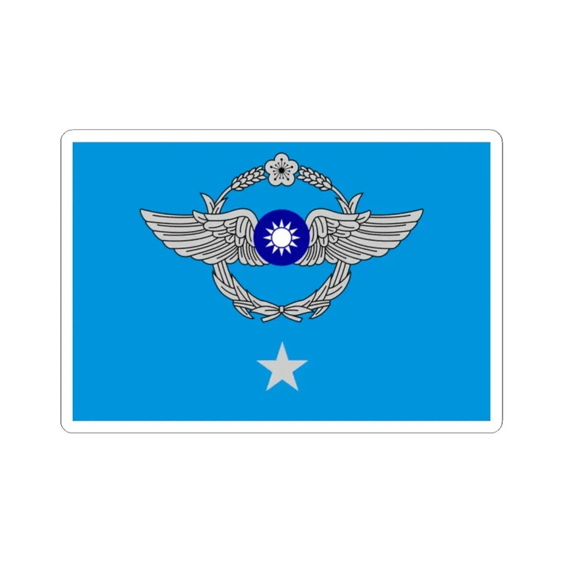ROCAF Major Generals Flag (China) STICKER Vinyl Kiss-Cut Decal 2 Inch White - The Sticker Space