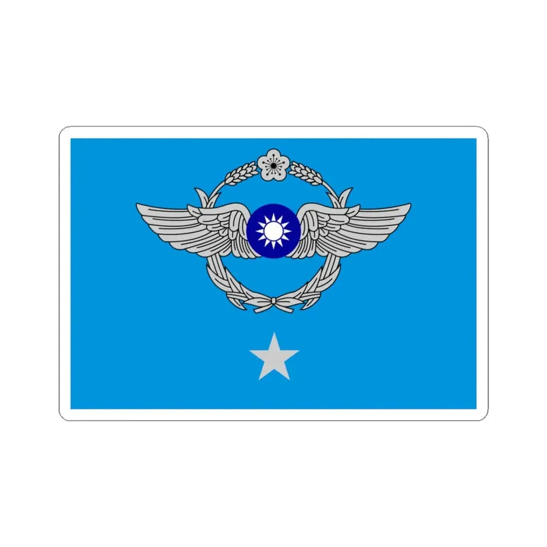 ROCAF Major Generals Flag (China) STICKER Vinyl Kiss-Cut Decal 3 Inch White - The Sticker Space