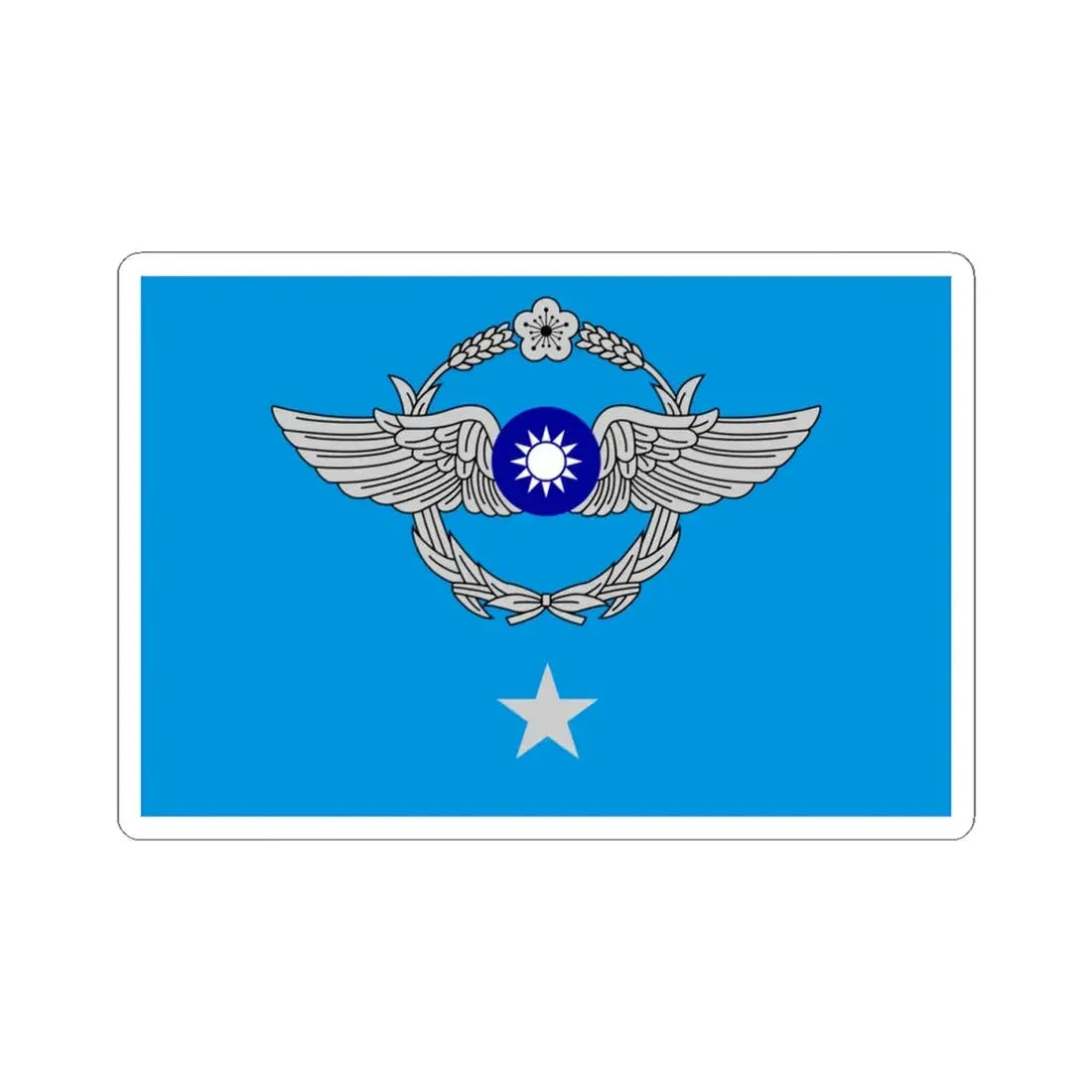 ROCAF Major Generals Flag (China) STICKER Vinyl Kiss-Cut Decal 4 Inch White - The Sticker Space