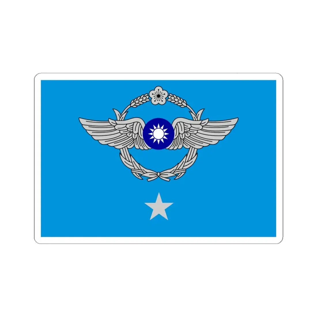 ROCAF Major Generals Flag (China) STICKER Vinyl Kiss-Cut Decal 6 Inch White - The Sticker Space