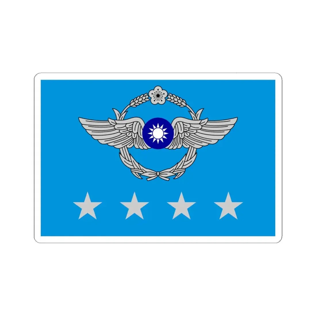 ROCAF Senior Generals Flag (China) STICKER Vinyl Kiss-Cut Decal 6 Inch White - The Sticker Space