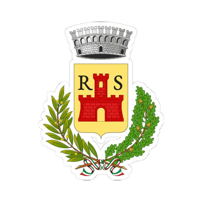Roccasicura-Stemma (Italy) (Coat of Arms) STICKER Vinyl Kiss-Cut Decal 4 Inch White - The Sticker Space