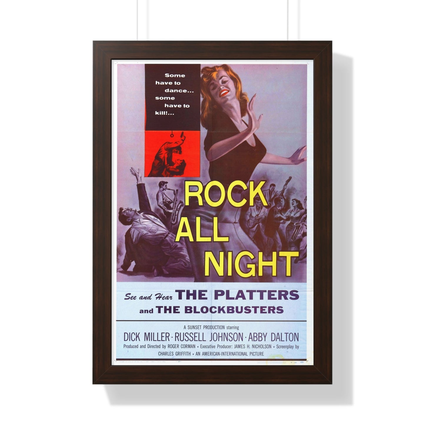 ROCK ALL NIGHT 1957 - Framed Movie Poster-16″ x 24″-The Sticker Space