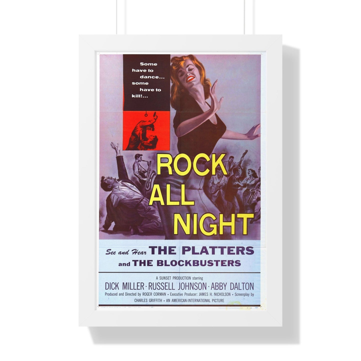 ROCK ALL NIGHT 1957 - Framed Movie Poster-16″ x 24″-The Sticker Space