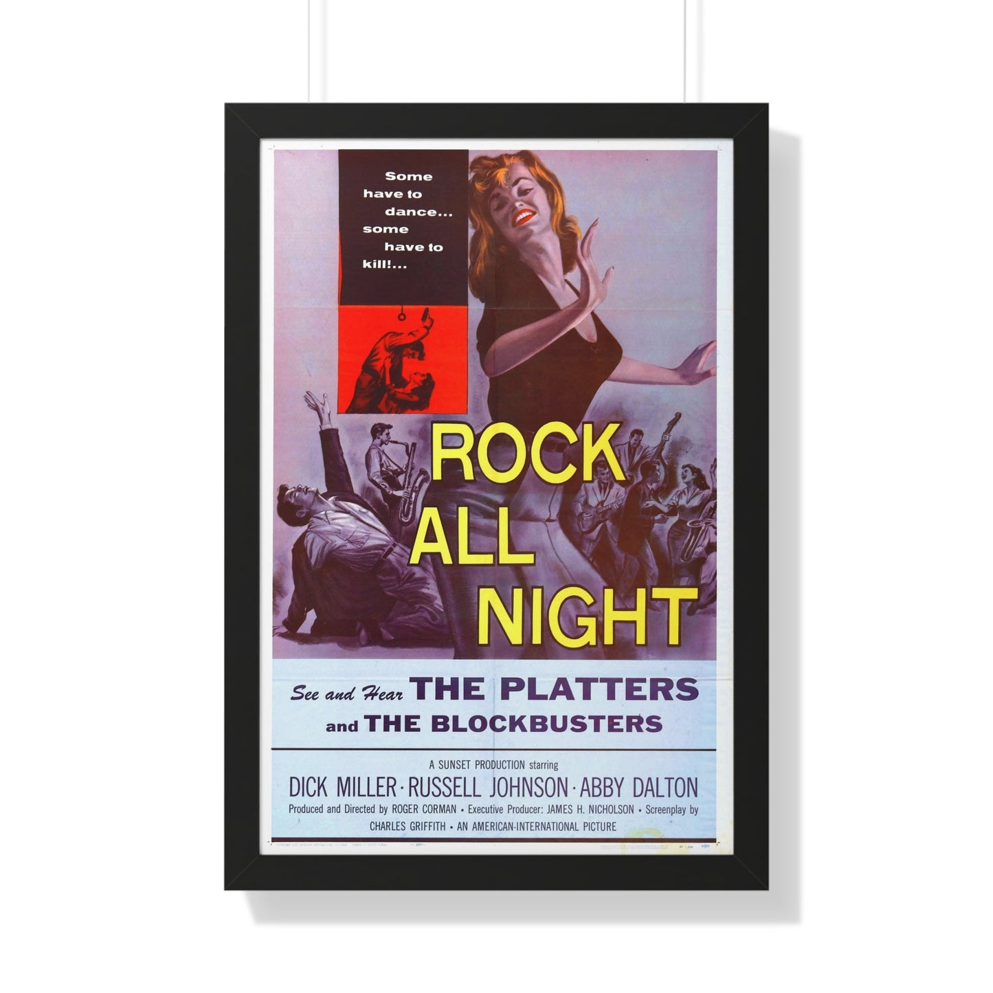 ROCK ALL NIGHT 1957 - Framed Movie Poster-20" x 30"-The Sticker Space