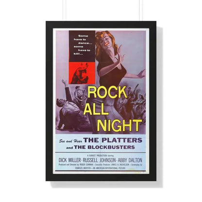ROCK ALL NIGHT 1957 - Framed Movie Poster 20" x 30" Black - The Sticker Space