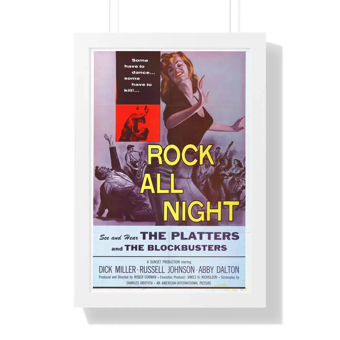 ROCK ALL NIGHT 1957 - Framed Movie Poster - The Sticker Space