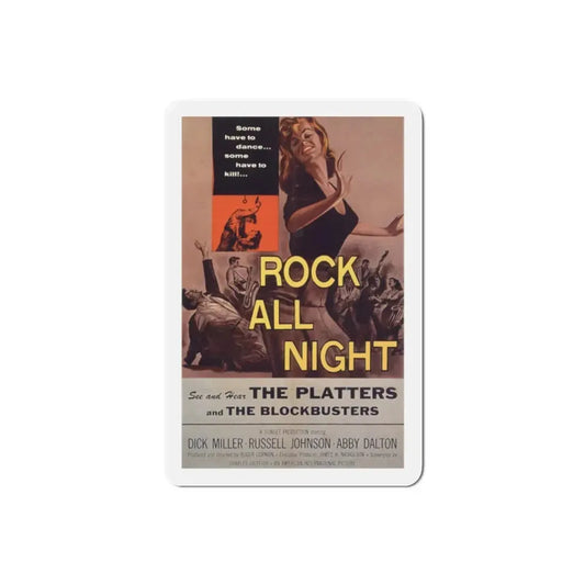 Rock All Night 1957 Movie Poster Refrigerator Magnet 2 Inch - The Sticker Space