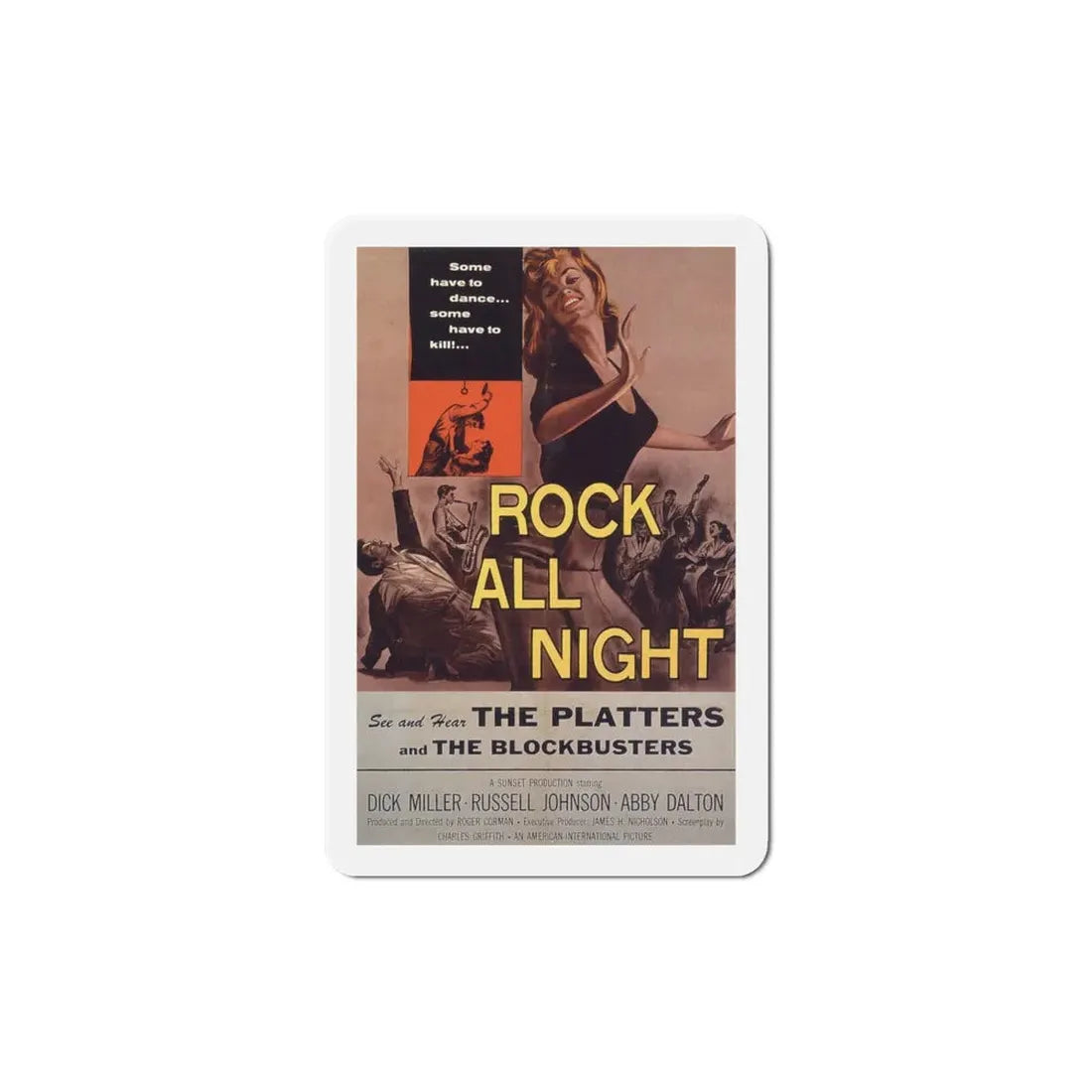 Rock All Night 1957 Movie Poster Refrigerator Magnet - The Sticker Space