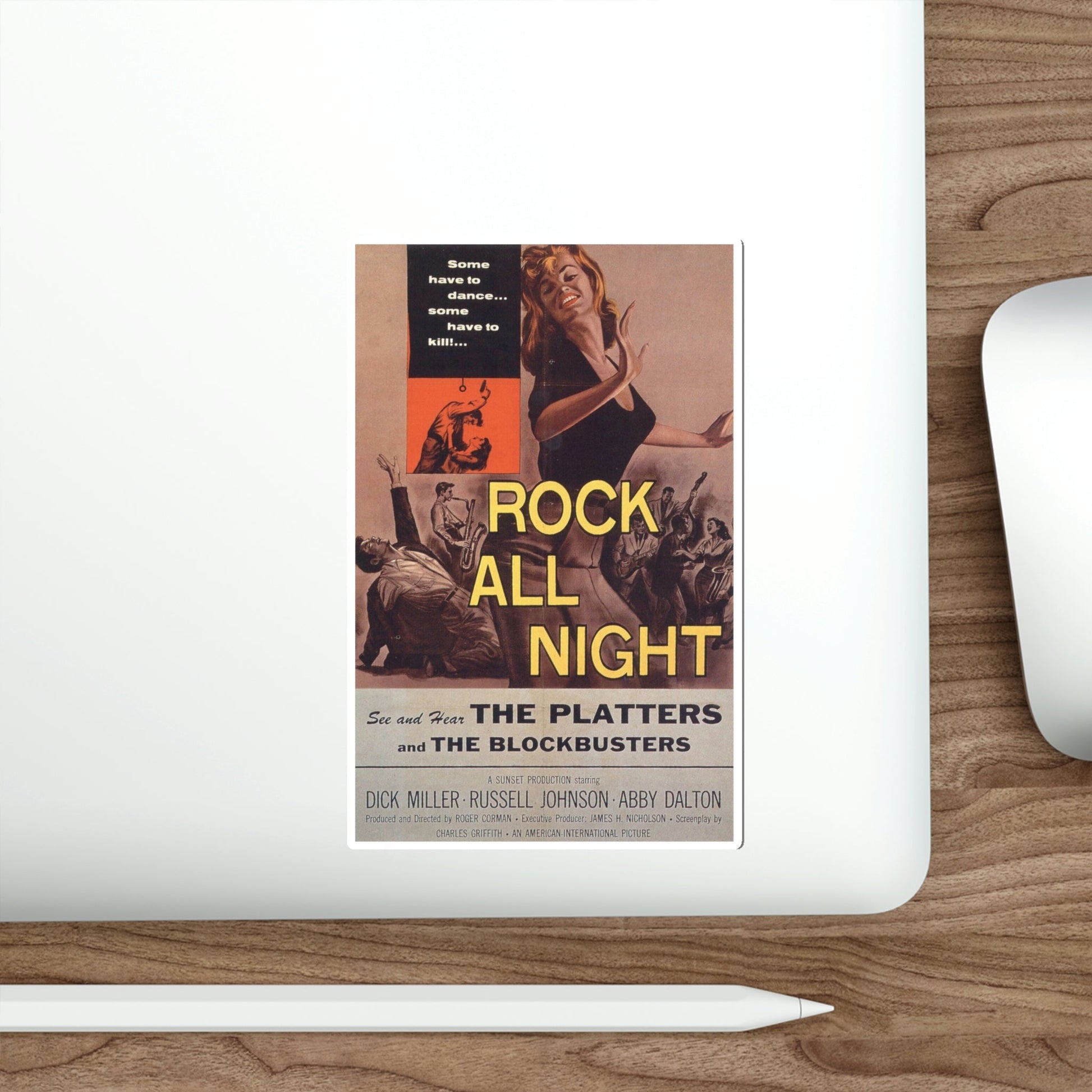 Rock All Night 1957 Movie Poster STICKER Vinyl Die-Cut Decal-The Sticker Space