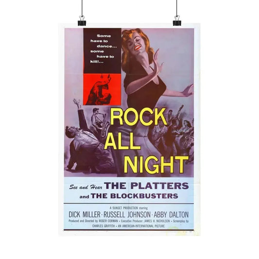 ROCK ALL NIGHT 1957 - Paper Movie Poster 12″ x 18″ Matte - The Sticker Space