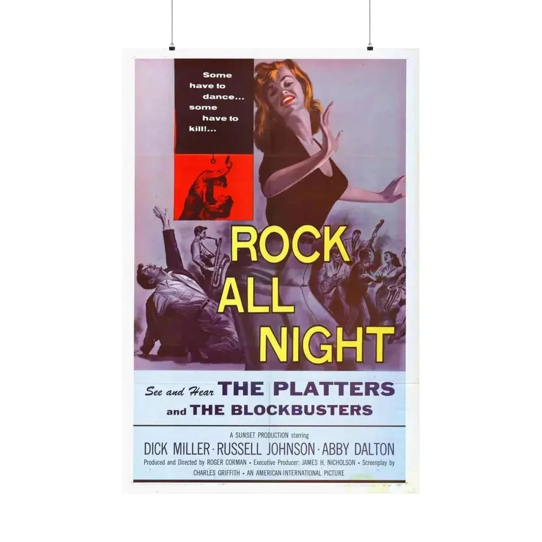 ROCK ALL NIGHT 1957 - Paper Movie Poster 36" x 54" Matte - The Sticker Space