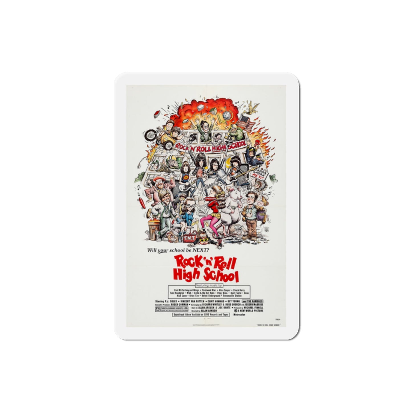 Rock 'n' Roll High School 1979 Movie Poster Die-Cut Magnet-The Sticker Space