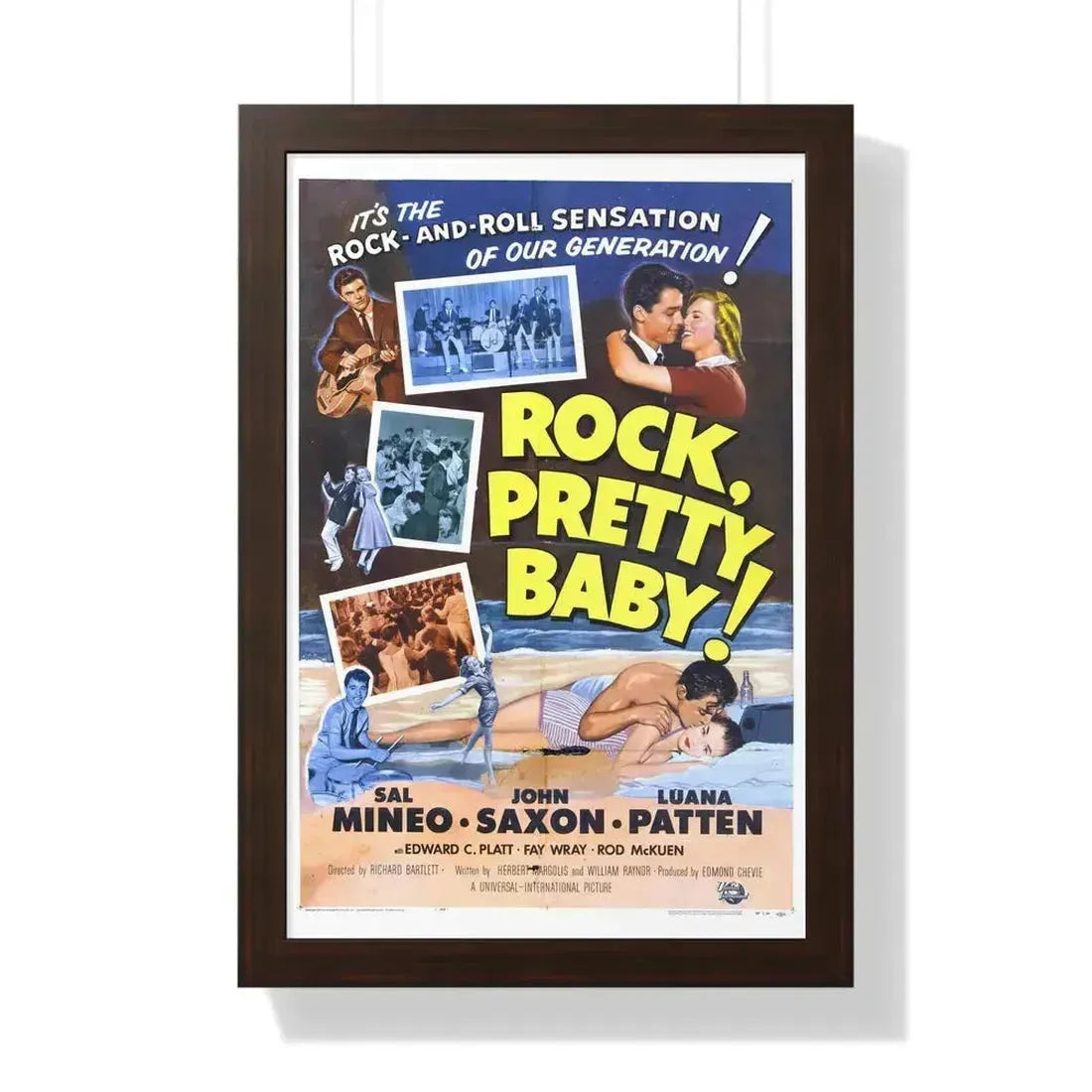 ROCK PRETTY BABY 1956 - Framed Movie Poster 16″ x 24″ Walnut - The Sticker Space