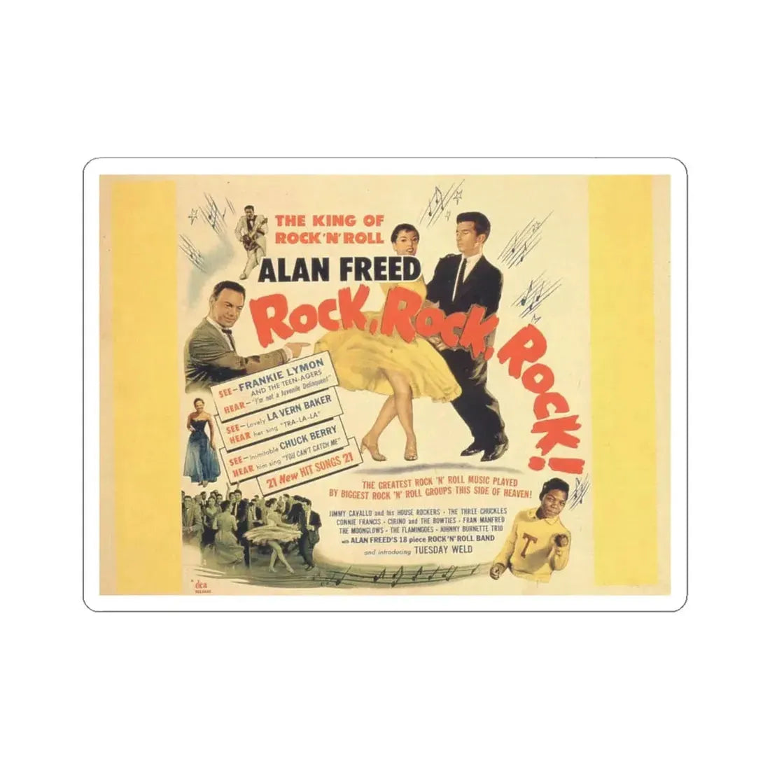 Rock Rock Rock 1956 Movie Poster - STICKER Vinyl Kiss-Cut Decal 4 Inch White - The Sticker Space