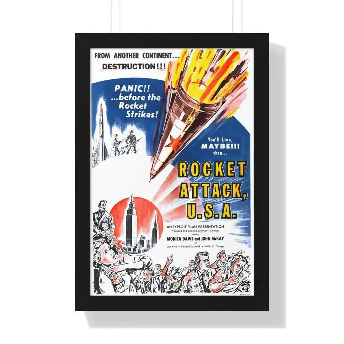 ROCKET ATTACK USA 1958 - Framed Movie Poster 16″ x 24″ Black - The Sticker Space