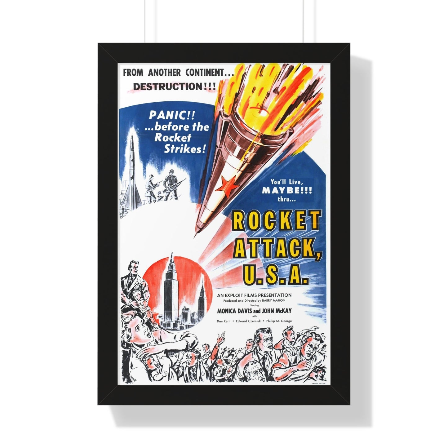 ROCKET ATTACK USA 1958 - Framed Movie Poster-16″ x 24″-The Sticker Space