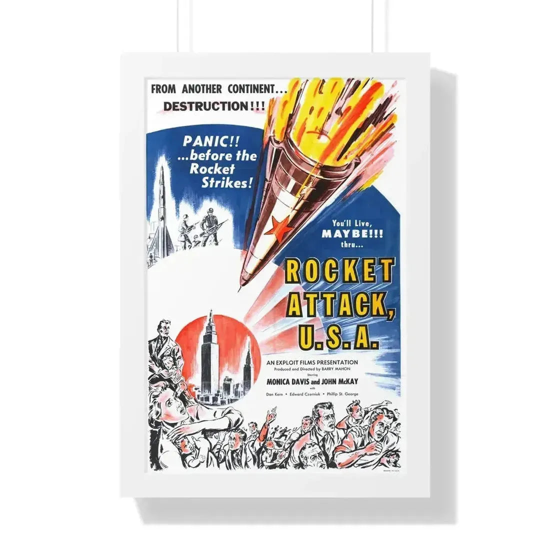 ROCKET ATTACK USA 1958 - Framed Movie Poster 16″ x 24″ White - The Sticker Space