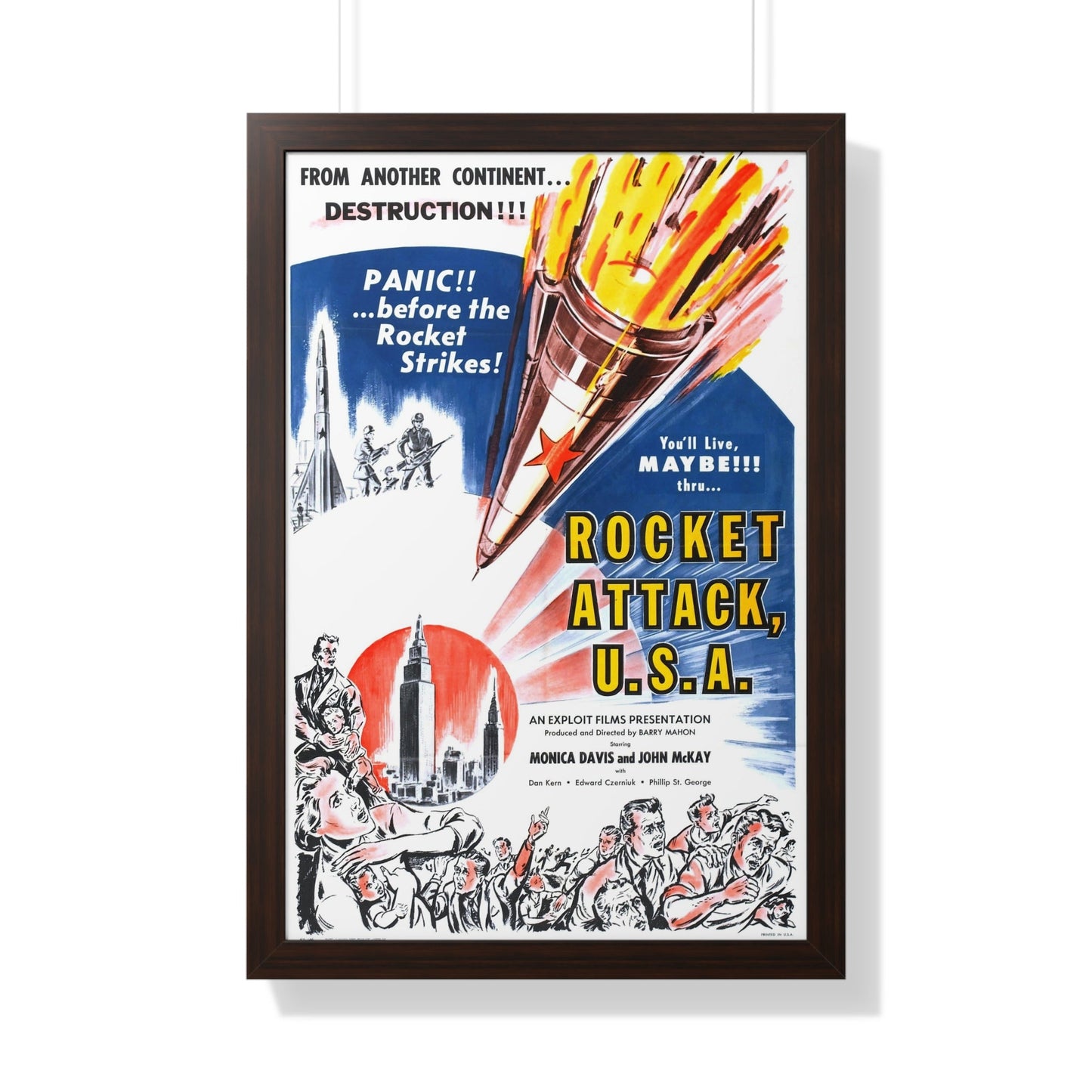 ROCKET ATTACK USA 1958 - Framed Movie Poster-20" x 30"-The Sticker Space