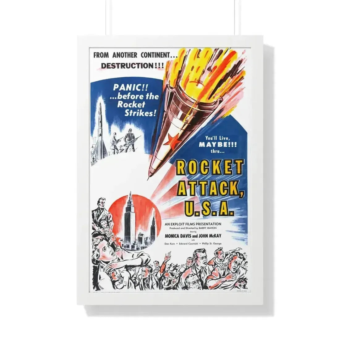 ROCKET ATTACK USA 1958 - Framed Movie Poster 20" x 30" White - The Sticker Space