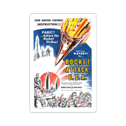 ROCKET ATTACK USA 1958 Movie Poster - STICKER Vinyl Kiss-Cut Decal 2 Inch White - The Sticker Space