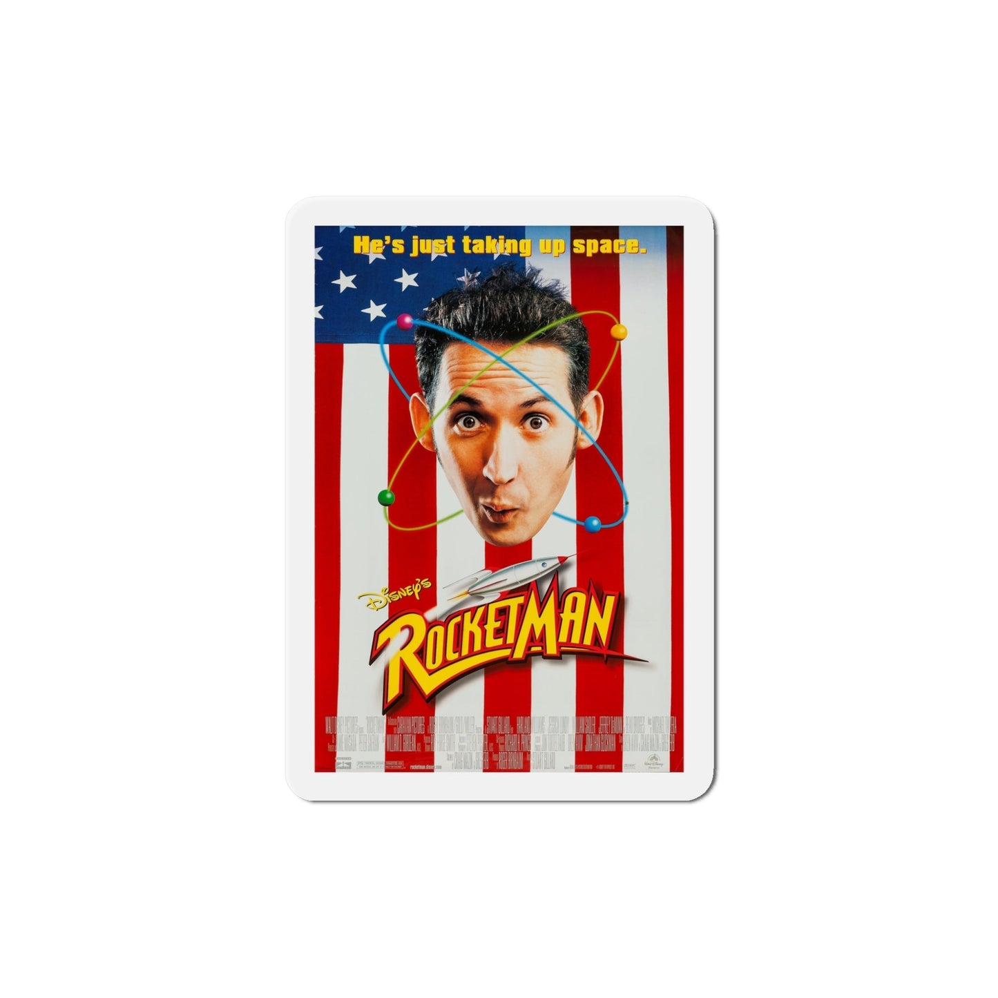 Rocketman 1997 Movie Poster Die-Cut Magnet-5" x 5"-The Sticker Space