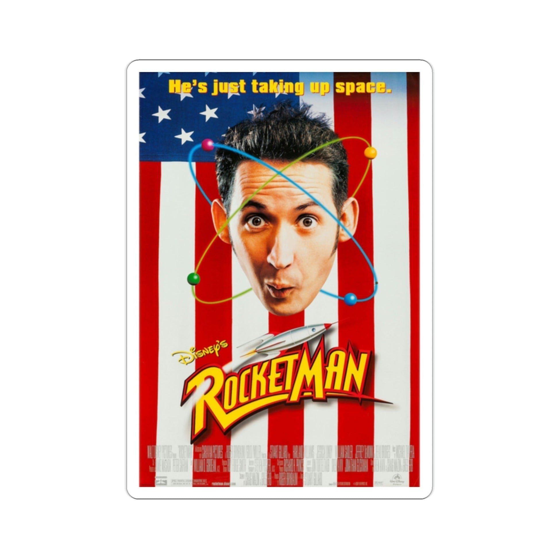 Rocketman 1997 Movie Poster STICKER Vinyl Die-Cut Decal-2 Inch-The Sticker Space