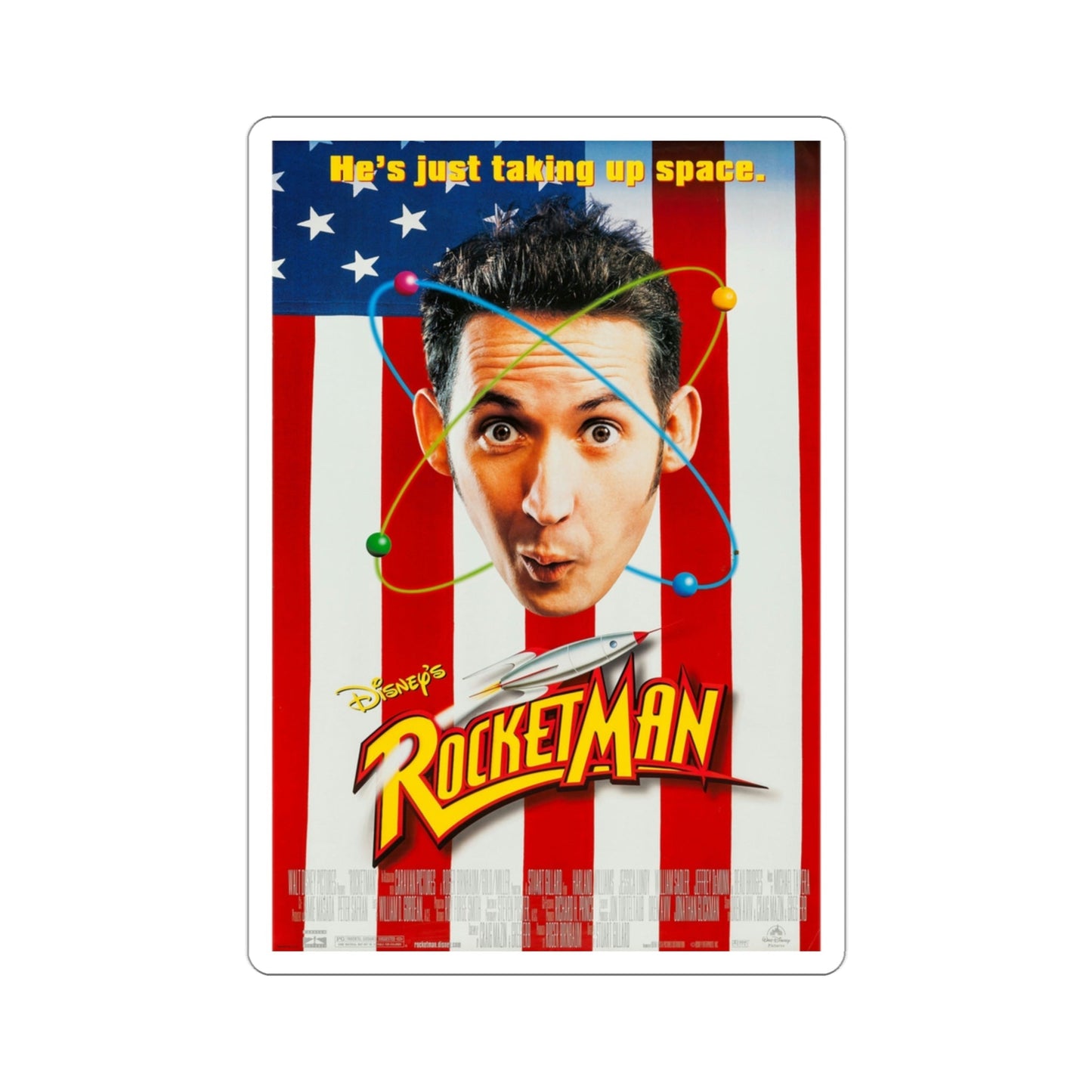 Rocketman 1997 Movie Poster STICKER Vinyl Die-Cut Decal-3 Inch-The Sticker Space