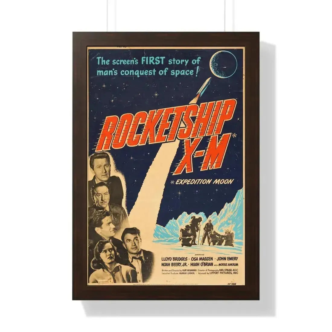 ROCKETSHIP X-M 1950 - Framed Movie Poster 16″ x 24″ Walnut - The Sticker Space
