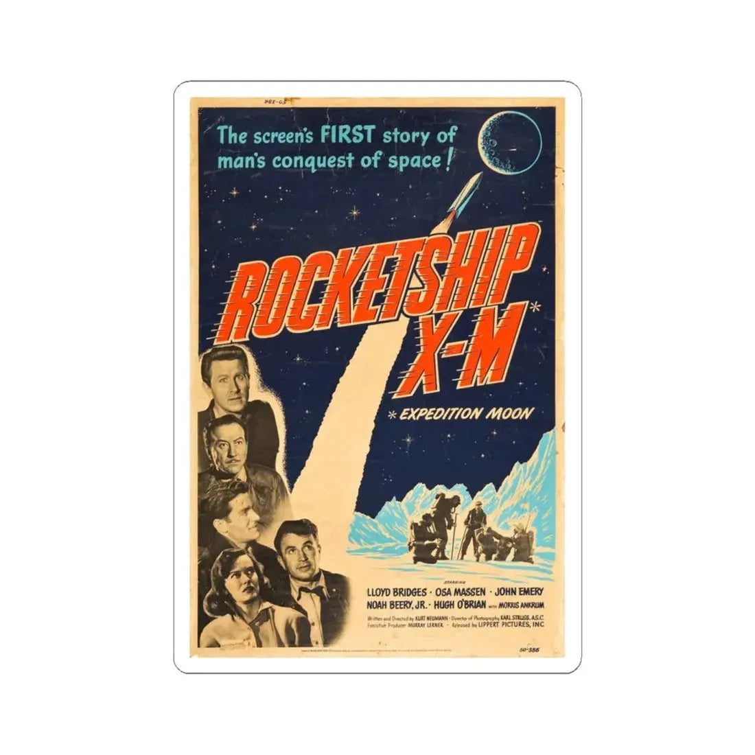 ROCKETSHIP X-M 1950 Movie Poster - STICKER Vinyl Kiss-Cut Decal 4 Inch White - The Sticker Space