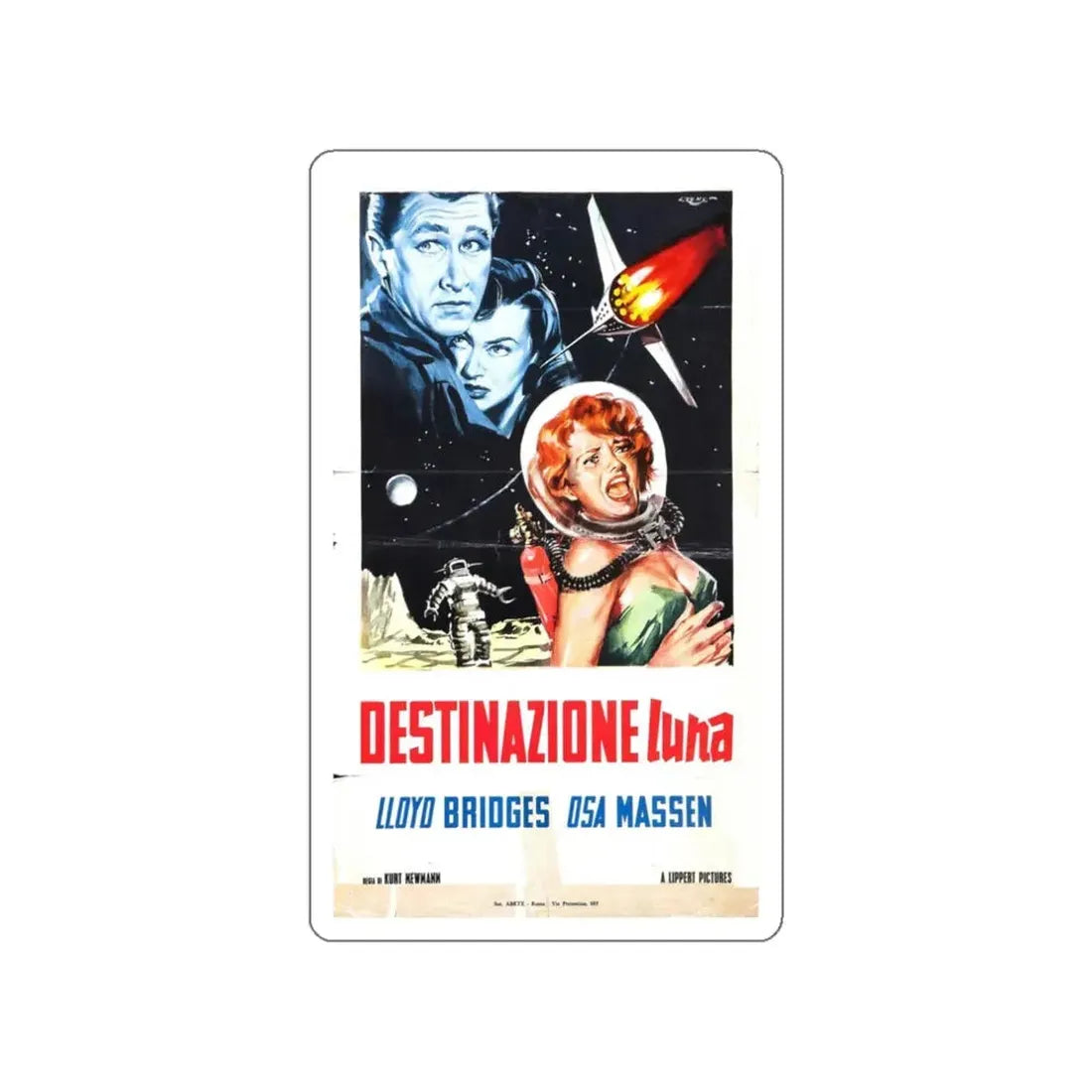 ROCKETSHIP X-M (ITALIAN) 1950 Movie Poster STICKER Vinyl Die-Cut Decal 3 Inch - The Sticker Space