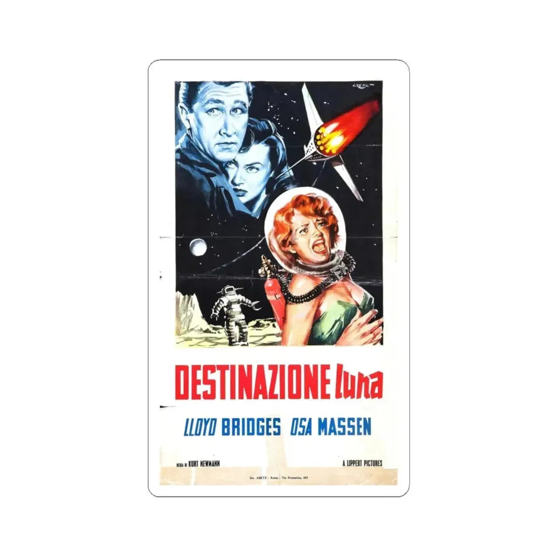 ROCKETSHIP X-M (ITALIAN) 1950 Movie Poster - STICKER Vinyl Kiss-Cut Decal 6 Inch White - The Sticker Space