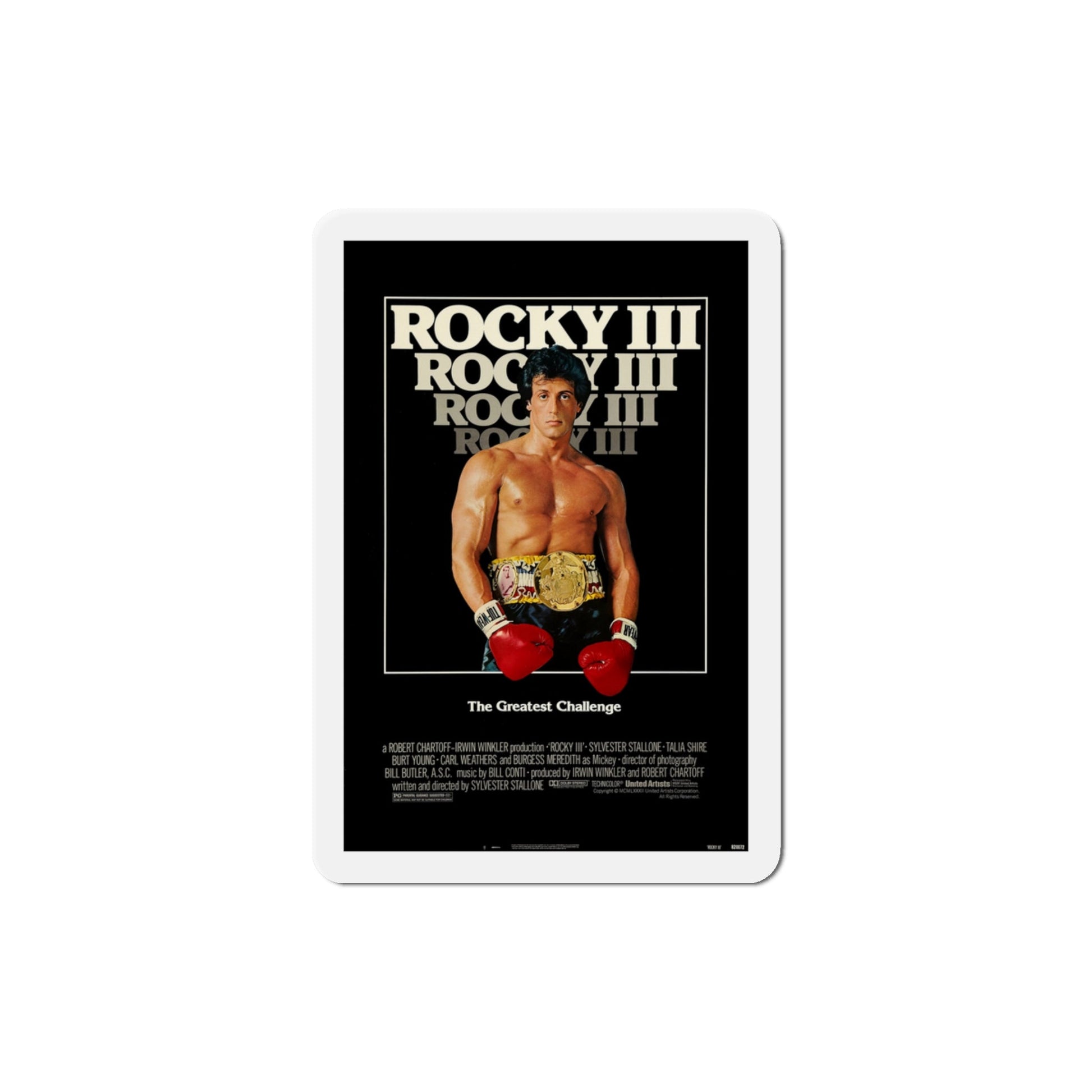 Rocky III 1982 Movie Poster Die-Cut Magnet-3" x 3"-The Sticker Space