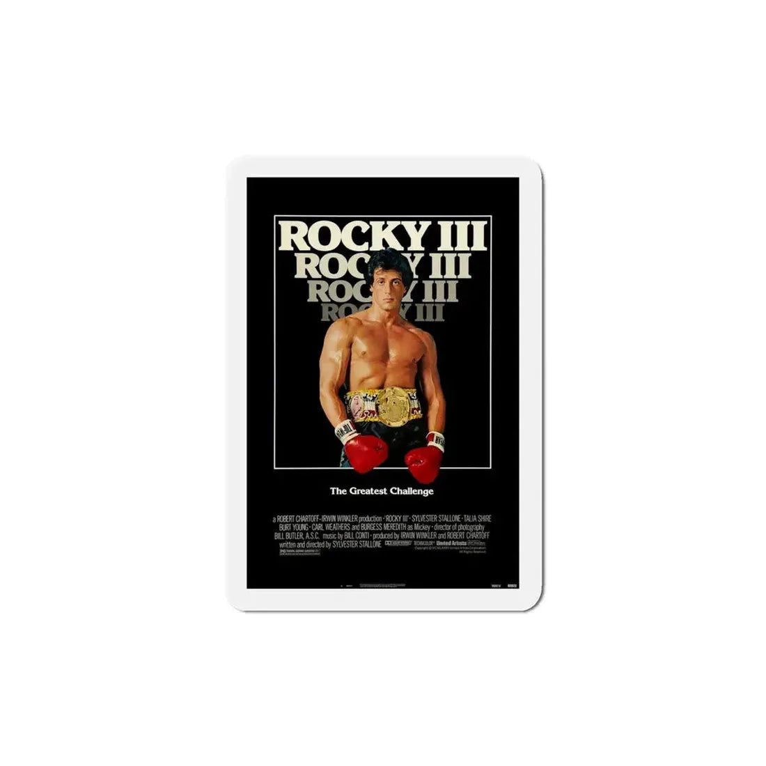 Rocky III 1982 Movie Poster Refrigerator Magnet 5 Inch - The Sticker Space