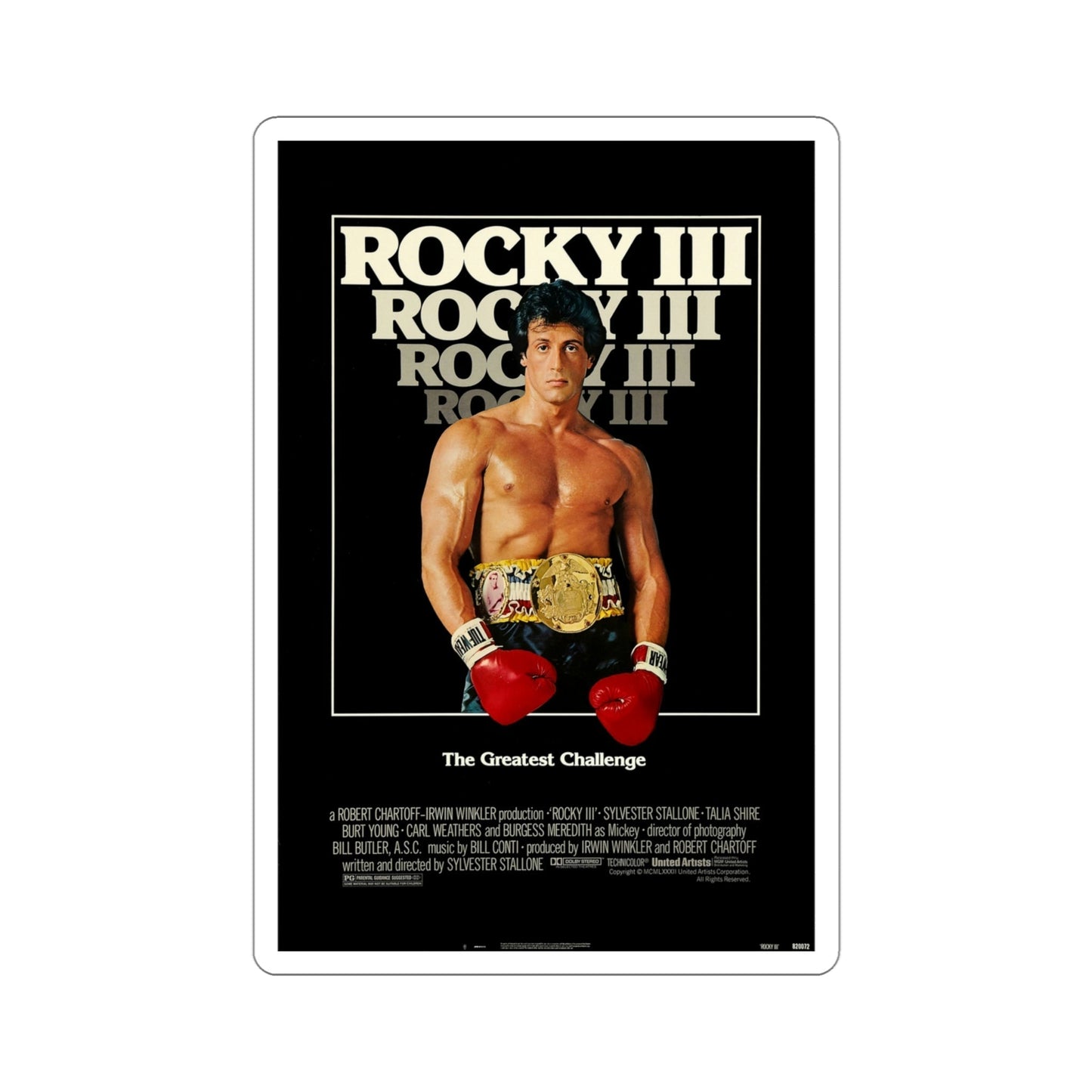 Rocky III 1982 Movie Poster STICKER Vinyl Die-Cut Decal-4 Inch-The Sticker Space