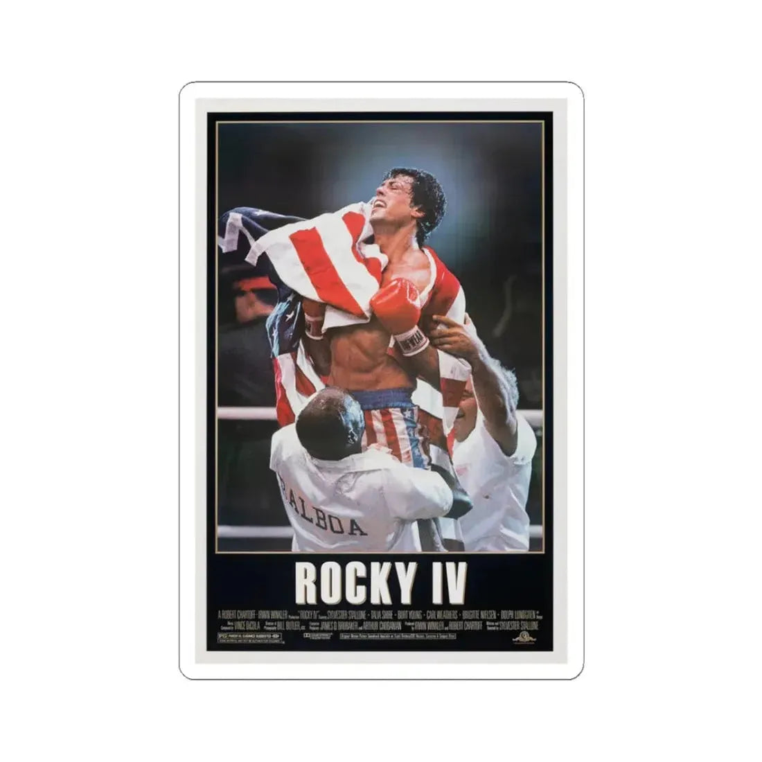 Rocky IV 1985 Movie Poster - STICKER Vinyl Kiss-Cut Decal 3 Inch White - The Sticker Space