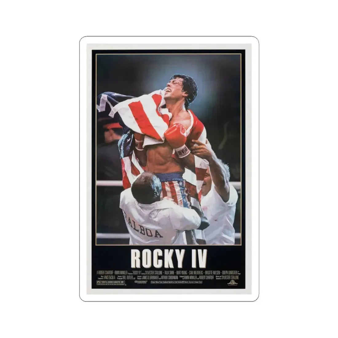Rocky IV 1985 Movie Poster - STICKER Vinyl Kiss-Cut Decal 6 Inch White - The Sticker Space