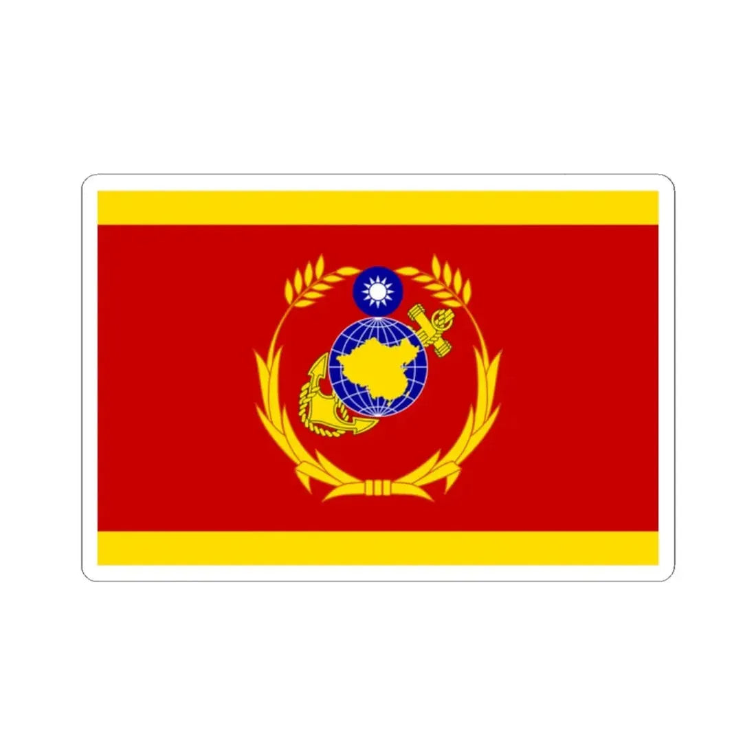 ROCMC Commanders Flag (China) STICKER Vinyl Kiss-Cut Decal 2 Inch White - The Sticker Space